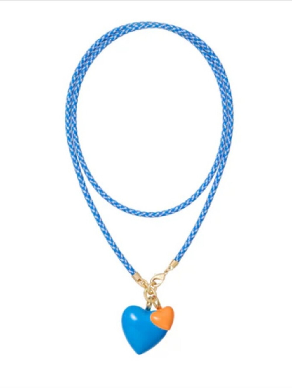 Roxanne Assoulin The Long Happy Cord Double Heart Charm Necklace